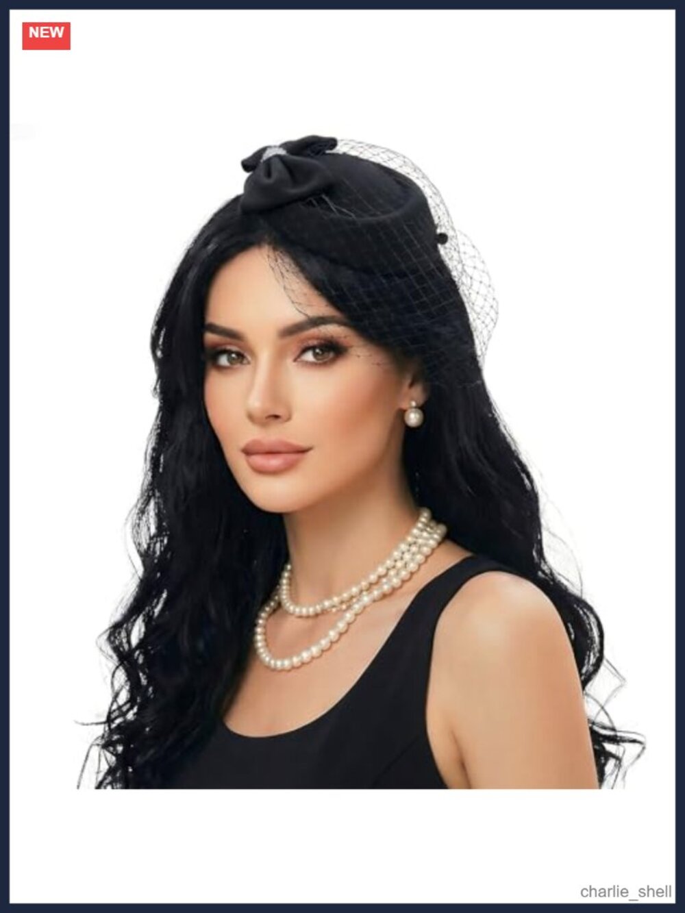 Women's Mesh Pearl Pillbox Fascinator Hat with Veil & Headband for Wedding Tea